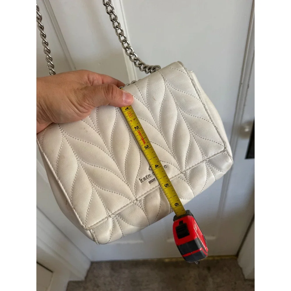 Kate Spade off white leather chain link crossbody bag